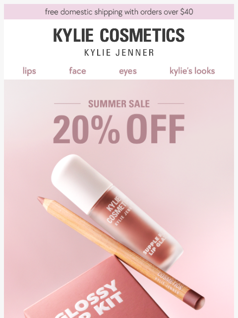 kyliecosmetics newsletter: 20% OFF is here 🌴