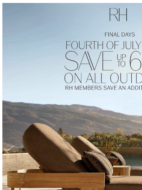 rh newsletter: All Outdoor Now on Sale: Final Days to Save Up to ...