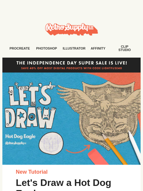 Let's Draw a Hot Dog Eagle tutorial, save 40% on digital products, our Photoshop glitch effect pack, and more. ͏ ͏ ͏ ͏ ͏ ͏ ͏ ͏ ͏ ͏ ͏ ͏ ͏ ͏ ͏ ͏ ͏ ͏ ͏ ͏ ͏ ͏ ͏ ͏ ͏ ͏ ͏ ͏ ͏ ͏ ͏ ͏ ͏ ͏ ͏ ͏ ͏ ͏ ͏ ͏ ͏ ͏ ͏