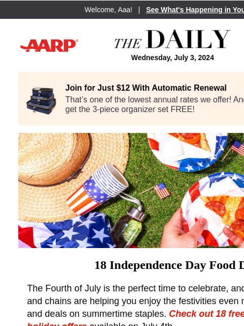 Plus, Star-Spangled Movies, 5 Fun July 4th Activities and Recipes to Do With Grandkids, FDA Approves New Alzheimer's Treatment and More … ‌ ‌ ‌ ‌ ‌ ‌ ‌ ‌ ‌ ‌ ‌ ‌ ‌ ‌ ‌ ‌ ‌ ‌ ‌ ‌ ‌ ‌ ‌ ‌ ‌ ‌ ‌ ‌ ‌ ‌