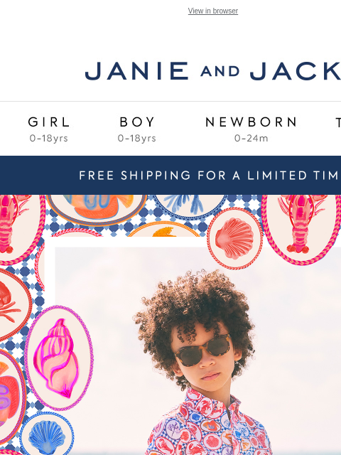 janieandjack newsletter: You get free shipping, just for today