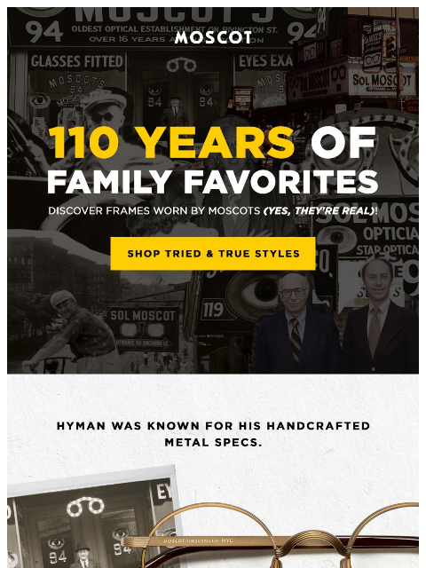 moscot newsletter: 5 Generations of Style!