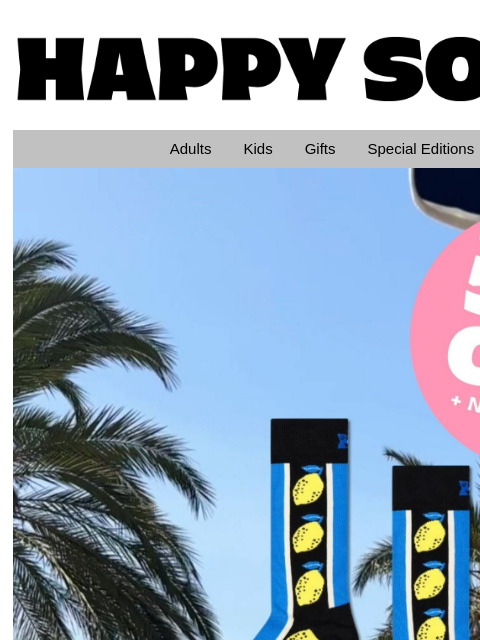 happysocks newsletter: Hot Deals, Cool Socks—Up to 50% OFF!