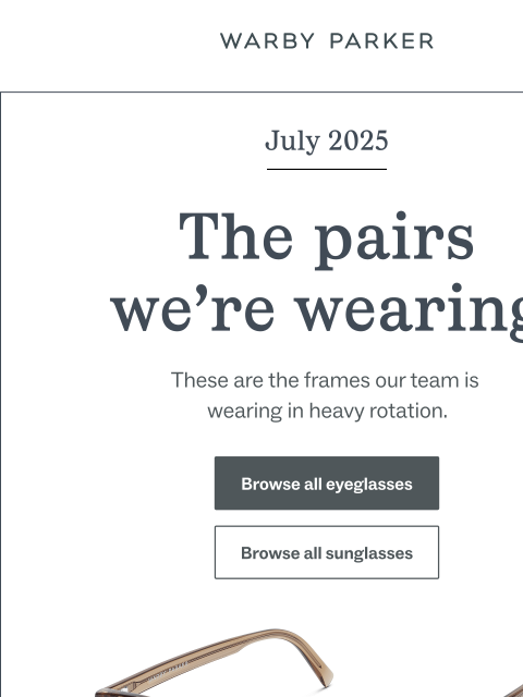 warbyparker newsletter: Our picks for peak summer