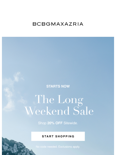 bcbg newsletter: Boom. 20% Off Everything