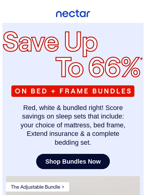nectarsleep newsletter: Stars, Stripes & Sweet 💤: Save Up to 66% on Bed +...