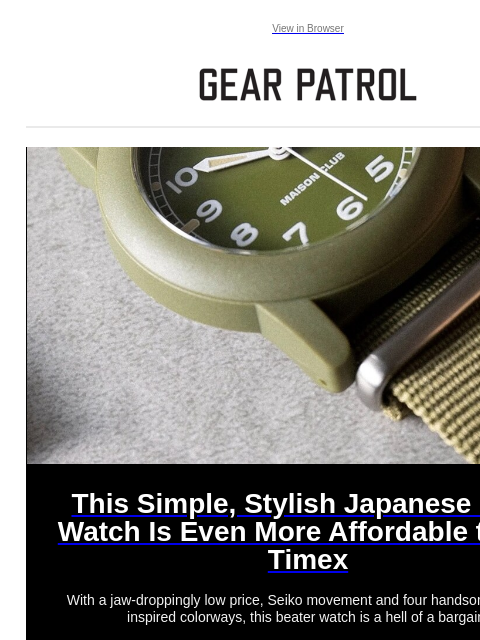 gearpatrol newsletter: This Stylish Japanese Field Watch Is an Absolute S...