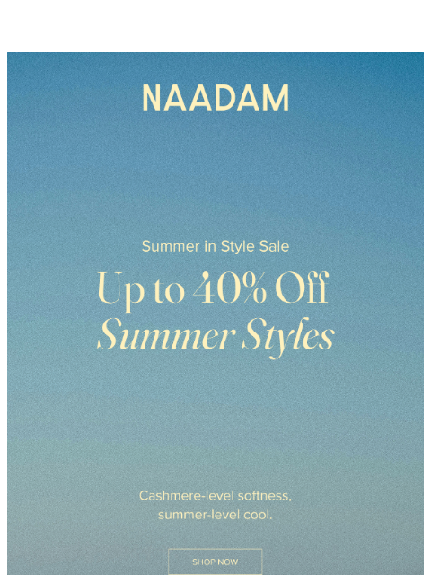 naadam newsletter: All the soft and none of the sweat