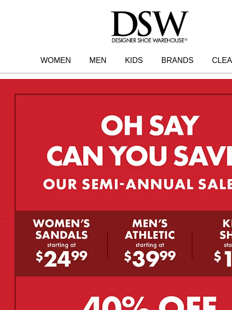 dsw newsletter: Easy-on styles starting at $24.99 😎 