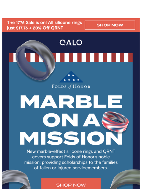 qalo newsletter: Folds Of Honor | The Marble Rings 🇺🇸
