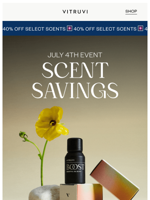 vitruvi newsletter: Save 40% On Select Scents 🌿