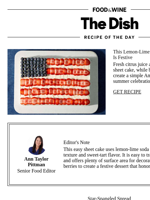 foodandwine newsletter: Lemon-Lime Flag Cake