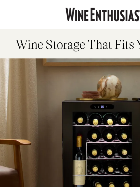 wineenthusiast newsletter: Small Space, Big Chill and $0 Shipping