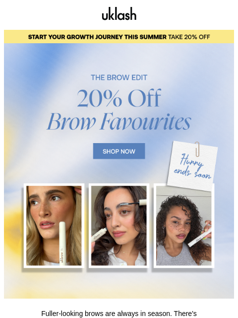 uklash newsletter: 20% OFF SITE WIDE - yes including our best sellers...
