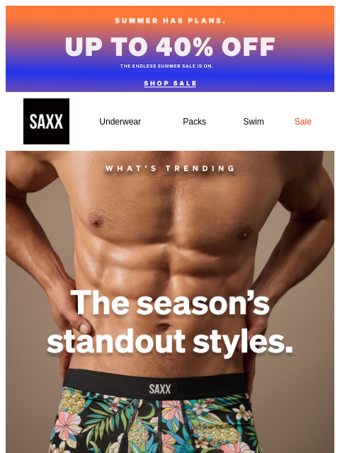 saxxunderwear newsletter: This season’s most-wanted styles