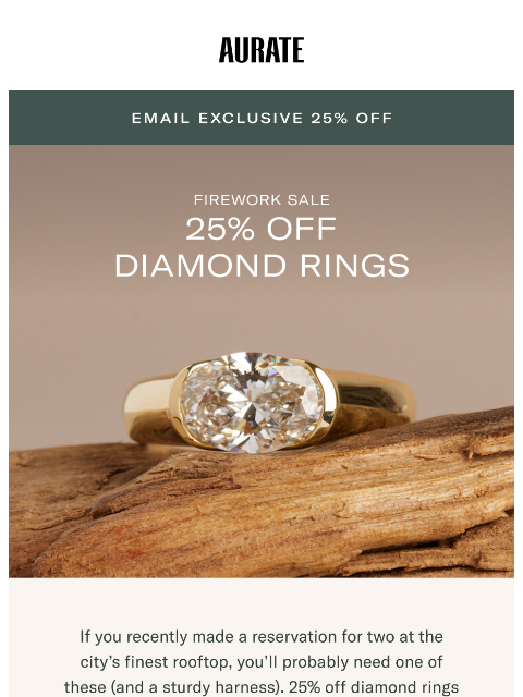 auratenewyork newsletter: 25% OFF DIAMOND RINGS