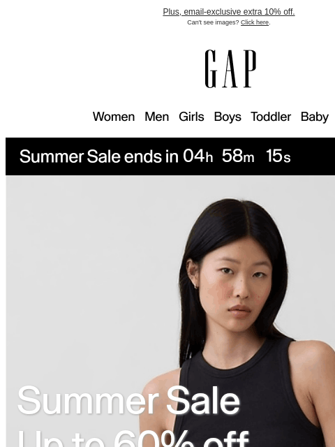 gap newsletter: We're thanking you with markdowns up to 60% off