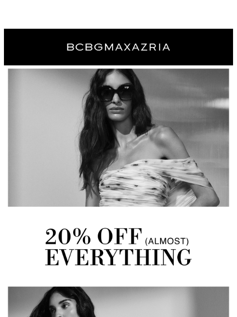 bcbg newsletter: 20% Off (Almost) Everything