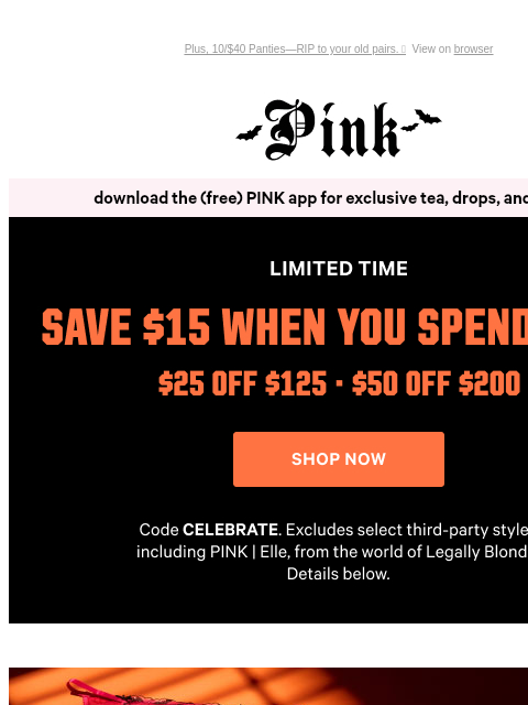 vspink newsletter: Scary-Good Support: Bras from $20