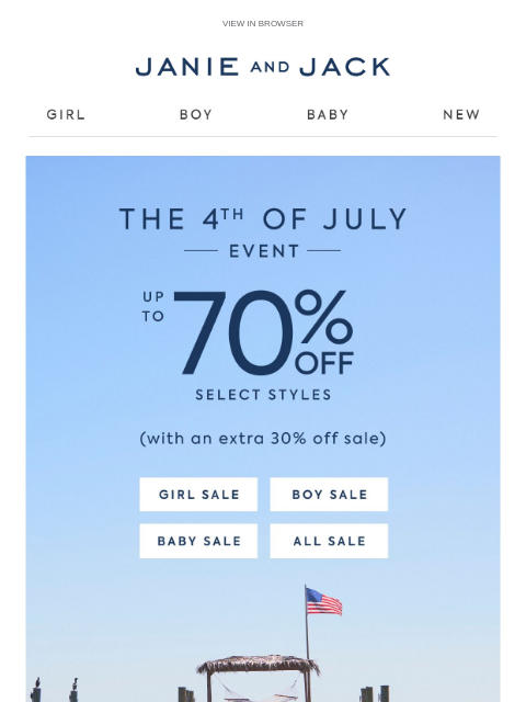 janieandjack newsletter: Extra 30% off our most-loved sale styles