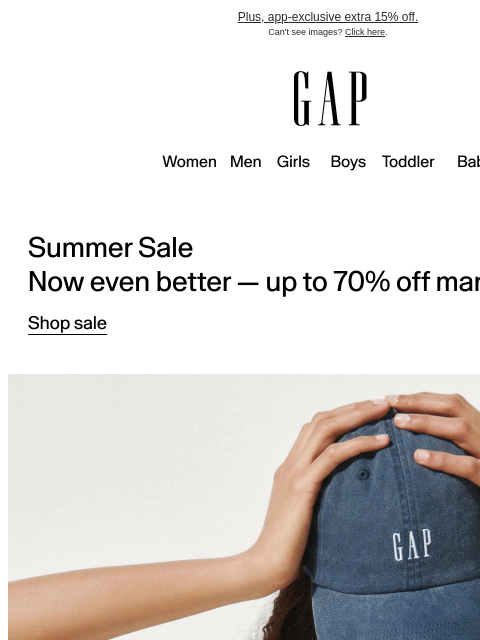 gap newsletter: You’ve been given up to 70% off at our big sale