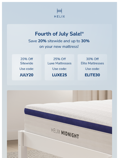 helixsleep newsletter: Celebrate with up to 30% off!