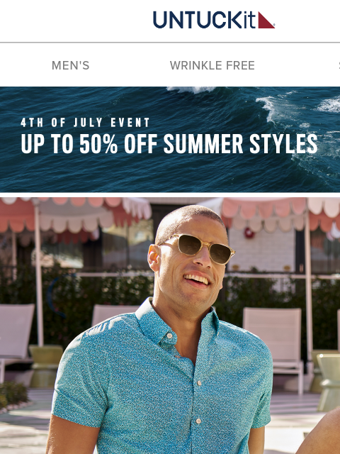 untuckit newsletter: This Holiday: ☀️’s Out, 💪’s Out!