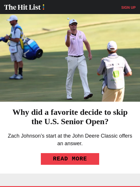 golfdigest newsletter: Why a favorite skipped the U.S. Senior Open