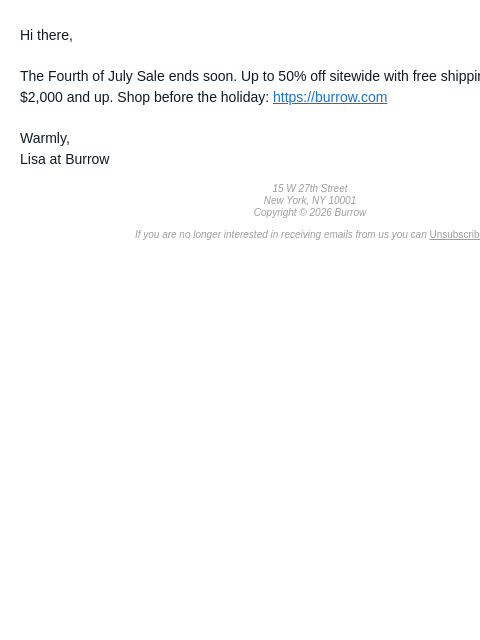 burrow newsletter: Celebrate with up to 50% off