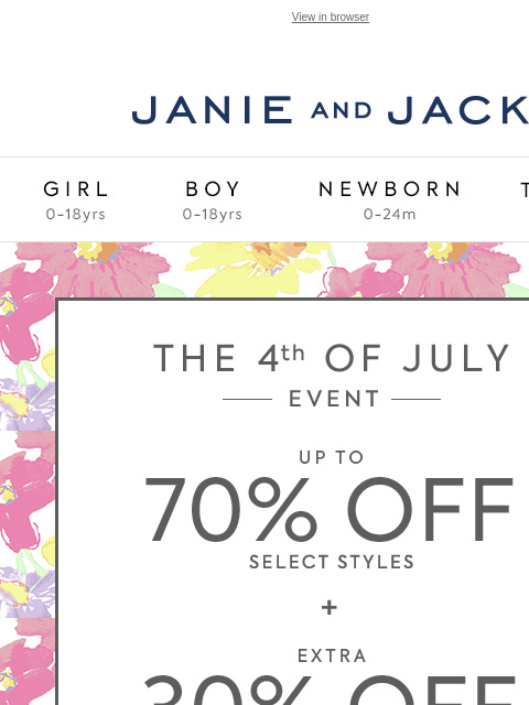 Plus, so many summer dresses to love. View in browser Stores Janie and Jack Girl Boy Newborn Tween Janie and Jack Girl Boy Newborn Tween Girl Boy Newborn Girl Newborn Boy Accessories Sale Gift Services