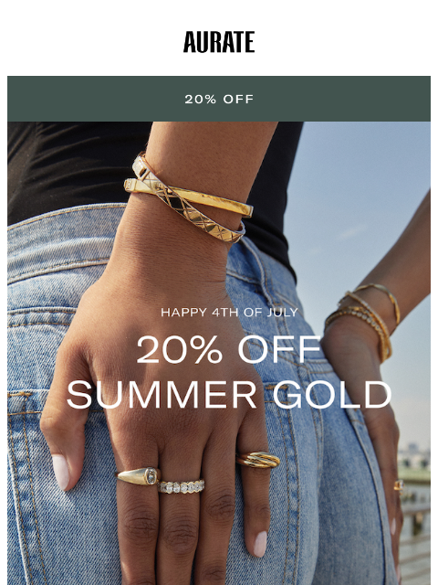 auratenewyork newsletter: 20% OFF FOR AMERICA 🇺🇸