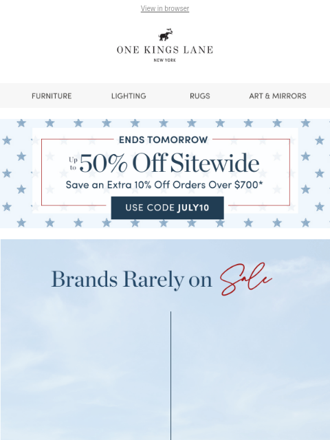 onekingslane newsletter: Rare Savings on Ralph Lauren, Visual Comfort Studi...