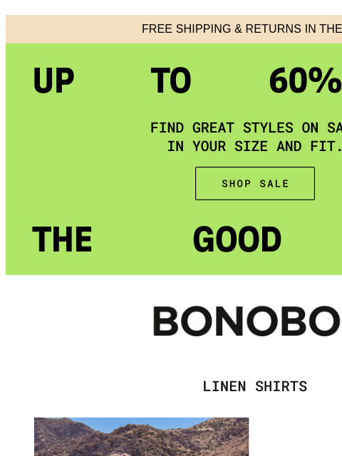 bonobos newsletter: Linen Loves a Vacation