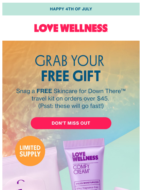 lovewellness newsletter: FREE gift for July 4th!