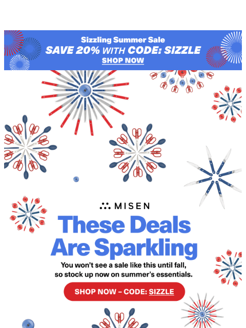 misen newsletter: Don’t Forget About 20% Off Sitewide!