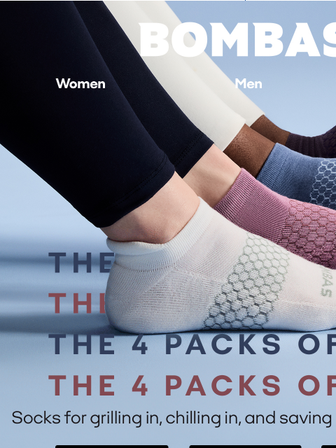bombas newsletter: Up to 20% off Packs for the Fourth