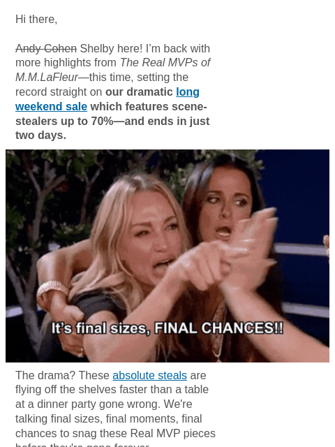 mmlafleur newsletter: UP TO 70% OFF: Savings so good, you’ll flip.