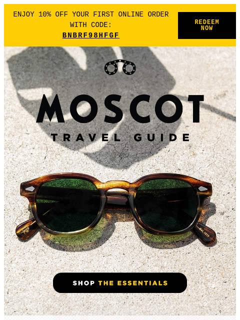moscot newsletter: Your Trip Has Been Upgraded