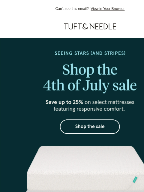 tuftandneedle newsletter: Get up to 25% off select mattresses
