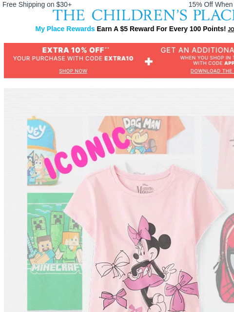 childrensplace newsletter: All Your *Favorite* Character Tees 🙌