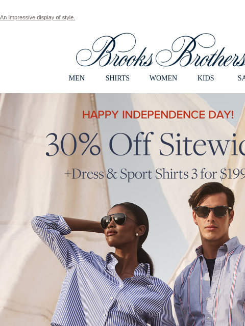 brooksbrothers newsletter: Happy 4th of July! Celebrate with 30% off all of i...