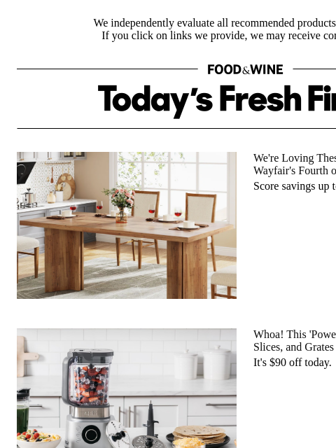 foodandwine newsletter: Easily Slice, Grate, and Shred With This $90-Off N...
