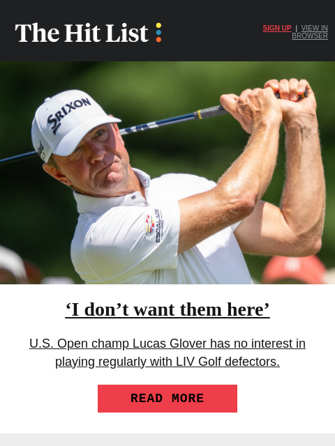 golfdigest newsletter: Major champ goes on LIV Golf tirade