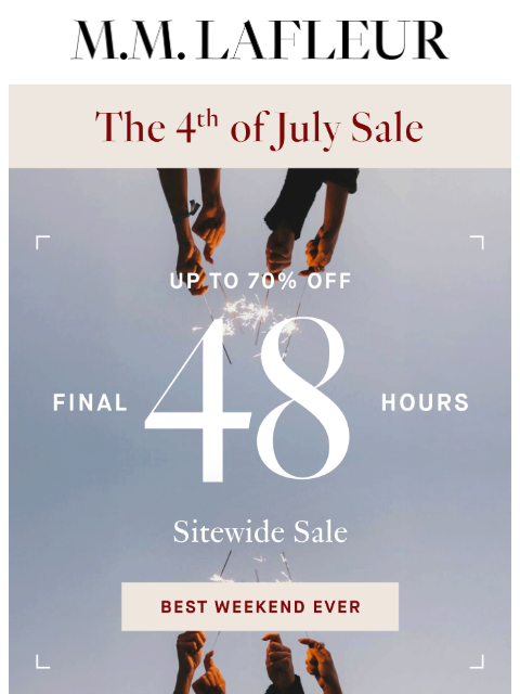 mmlafleur newsletter: 48 HRS LEFT: Sitewide Sale