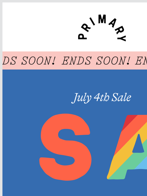 primary newsletter: 3 Days Left: Shop 30% off in the July 4th Sale 🎆