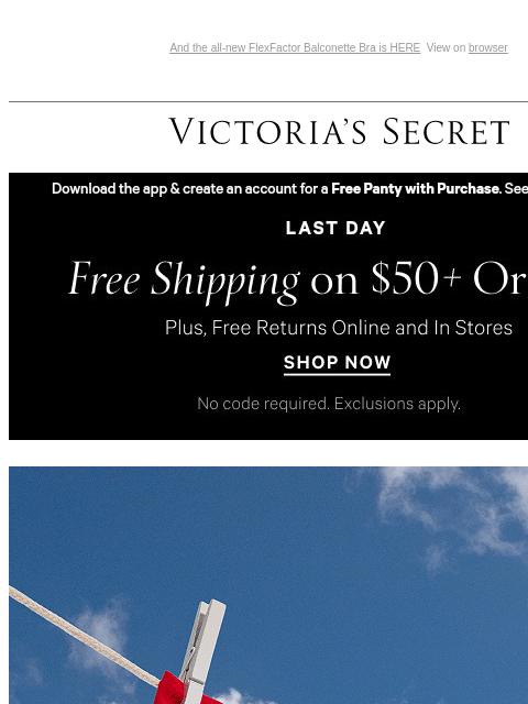 victoriassecret newsletter: Wish Granted: 10/$40 + FREE Shipping on $50+