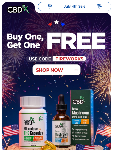cbdfx newsletter: Red, White & BOGO 🇺🇲