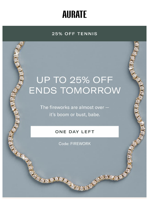 auratenewyork newsletter: UP TO 25% OFF ENDS TOMORROW