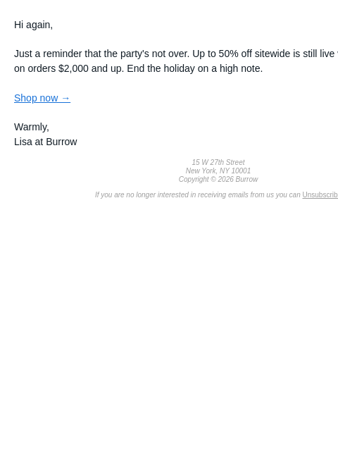 burrow newsletter: The sale is still going strong