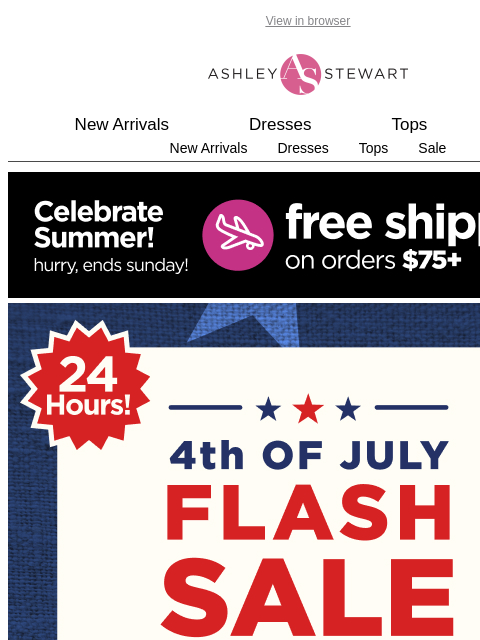 ashleystewart newsletter: 🚨Extra 50% Off CLR Flash Sale Ends Tonight!🚨